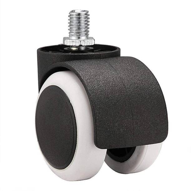 PACIFICMOVERS Office Chair Nylon Twin Wheel Castor Screw Type (50 mm 3x8 Thread) Swivel Furniture Caster