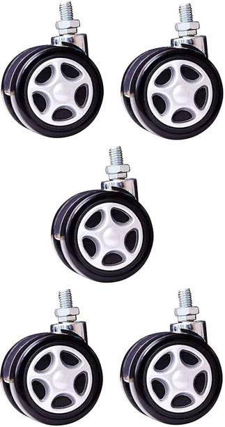 Biway Copy_Heavy Duty Alloy Caster Silver Screw Wheels for Rolling Computer Chairs Appliance Furniture Caster