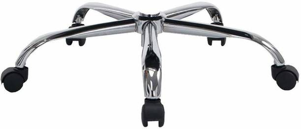 RAJCHEIF House - Spare Part for The Office Chair | Metal Foot Cross for The Desk Chair | Turnstile with Center Hole and a Diameter of About 4.8 cm | Complete Turnstile with castors Chrome Braking and Locking Furniture Caster