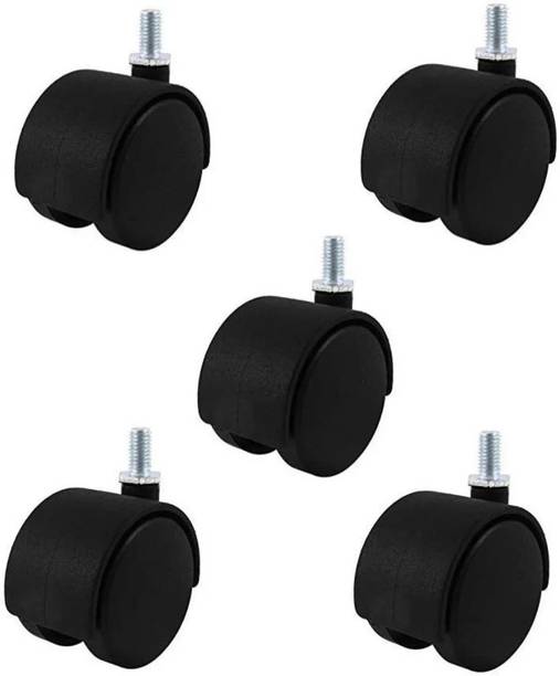 allwinegy Revolving Chairs Threaded Wheel / Twin Castor Threaded Wheels / Chair Wheels Swivel Furniture Caster