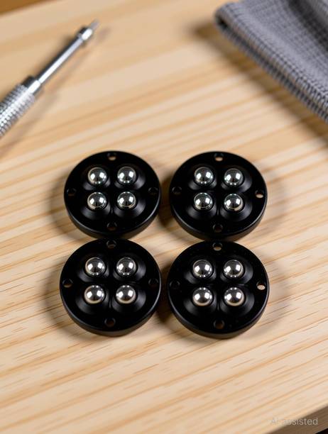HGC 4 Ball Black Caster Wheel – Heavy Duty Furniture Trolley Wheels (Set of 4) Appliance Furniture Caster