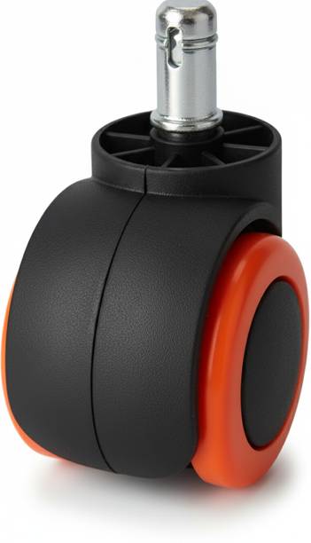 MAKEFIRE Orange and Black Heavy Duty Twin-Wheel Universal Office Chair Caster Wheels Swivel Furniture Caster