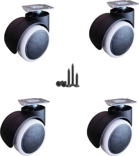 Biway Heavy Duty Caster White Plate Wheels for Rolling Computer Chairs Appliance Furniture Caster