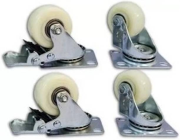 PACIFICMOVERS Nylon PP 2 inch Castor Wheels (2 Swivel & 2 Break) Swivel Furniture Caster