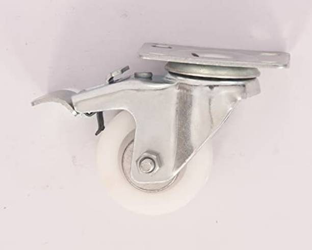 castersman 4" inch PT Caster White Wheels Heavy Duty (Pack of 4)2 Brak & 2 Without Brak Appliance Furniture Caster