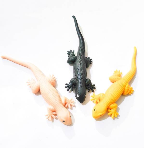 4GX Fake Lizard House Gecko Rubber Practical Jokes & Prank Trick Toys Prank Toys Rubber Lizard Gag Toy Pack of 3 Gag Toy