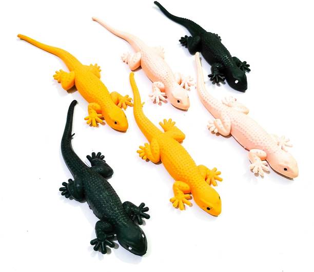 4GX Pack of 6 Fake Lizard House Gecko Rubber Practical Jokes & Prank Trick Toys Prank Toys Rubber Lizard Gag Toy Gag Toy