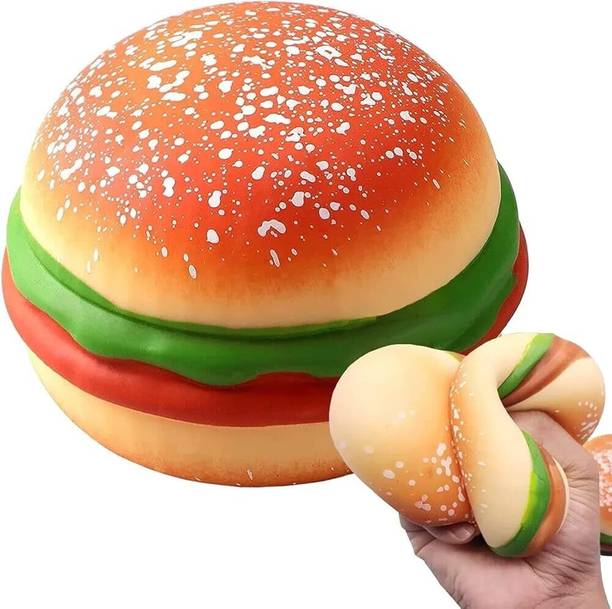 Aganta Decompress and Stress Stretch Burger Toy Soft Stress Relief Toys for Kids HAMBURGER Gag Toy