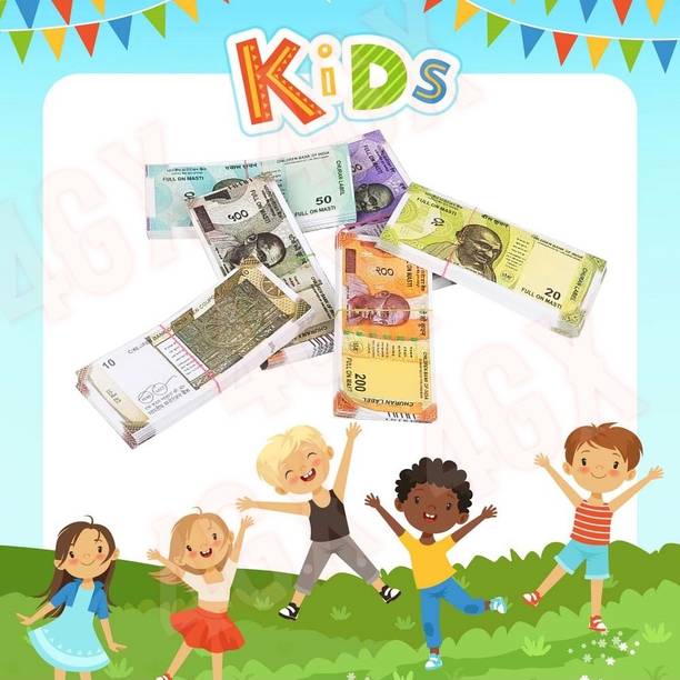 4GX Combo (13 Each x 6=78 Nakli Note) Playing Indian Currency Notes for Fun Paper Kids churan wale Note (Nakli Note-10,20,50,100,200,500 ) Children Currency Gag Toy