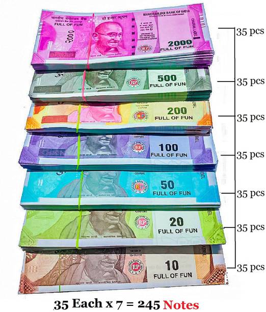 4GX 035 Dummy Currency 245 Note for Kids 35 Units Each Denomination All New Fake Note Gag Toy