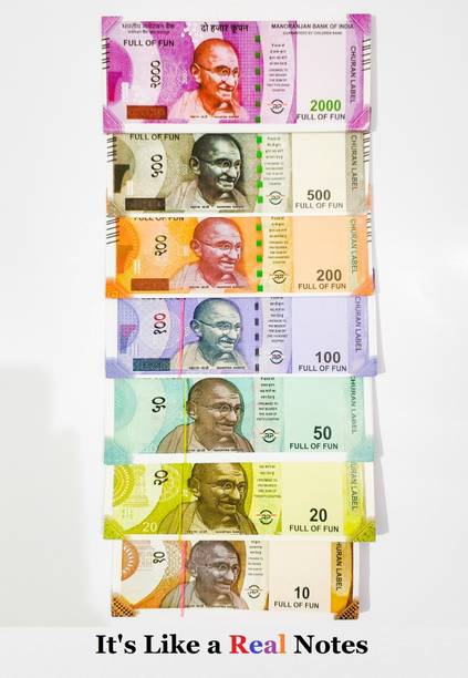 4GX Combo (16 Each x 7=112 Nakli Note) Playing Indian Currency Notes for Fun Paper With Free 1 Key Chain. All New (Nakli Note-10,20,50,100,200,500,2000 ) Gag Toy
