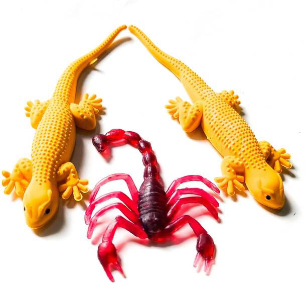 4GX Halloween Fake Lizard and Fake Scorpion Toys Roaches Gecko Rubber Practical Jokes and Prank Trick Toys Real Looking Gag Toy