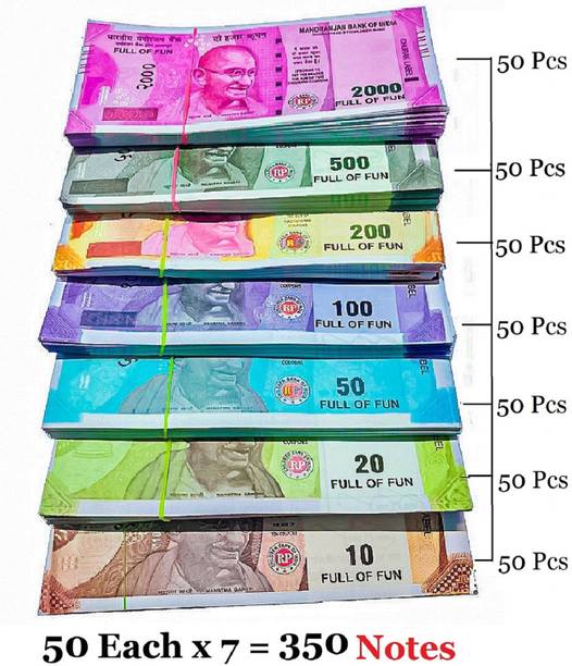 4GX A50 Dummy Currency 350 Note for Kids 50 Units Each Denomination All New Fake Note Gag Toy
