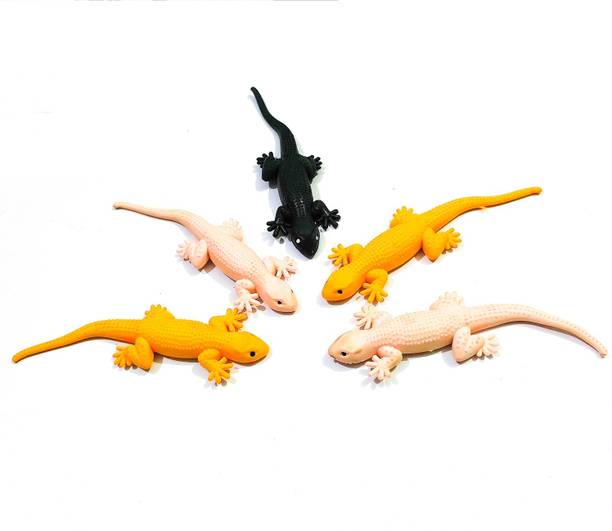 4GX Halloween Special 5 Fake Lizard House Gecko Rubber Practical Jokes Prank Trick Toys for Boys and Girls Prank Gag Toy