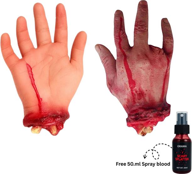 Orama Halloween Fake Bloody Hand Scary Body Parts Decoration for Haunted House, US6 HAND Gag Toy