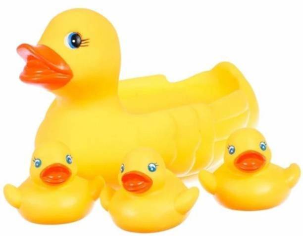 PMW Chu Chu Duck Family Baby Bathing Toys Set Bath Toy (Yellow) BATH TOY Gag Toy