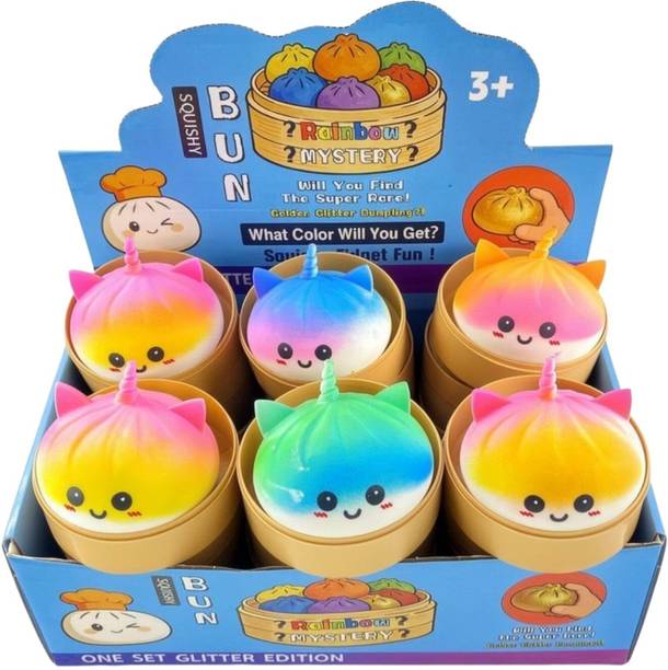 URBANNEST Unicorn Squishy Dumpling Toy with Case | 3+ Years (Pack of 1, Random C