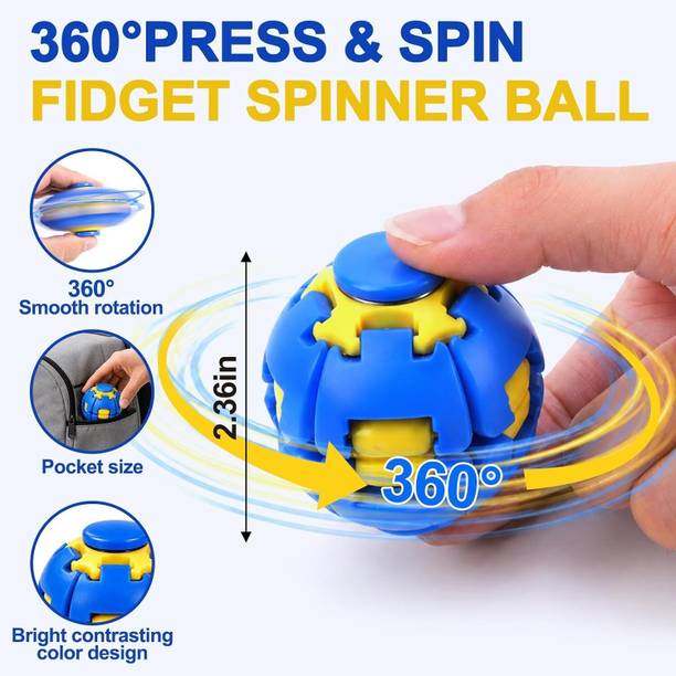Sastizone Stress Relief Fidget Ball Spinner Toy