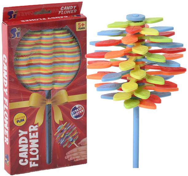 SE Candy Flower Toy for Kids | Stress Relief Toy - Colorful Twisting and Rotating Candy Flower Toy Gag Toy