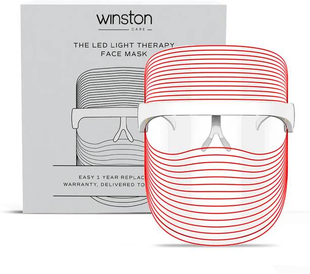 Winston 3 in 1 Led Face Mask Light Therapy for Rejuvenation, Glowing and Clear Skin Portable Galvanic Facial Machine