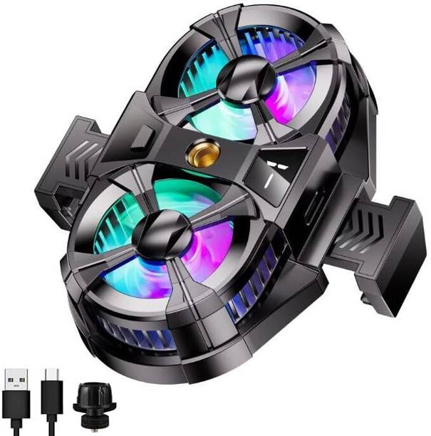 CraftsandMarts Phone Cooler Gaming Fan, Mobile Cooler, Dual Turbo Fan with Digital Display Phone Cooler Gaming Fan, Mobile Cooler, Dual Turbo Fan with Digital Display USB Air Cooler