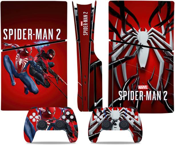 BMJKING PS5 SPIDERMAN Disc Console and Wireless Controller, Full Set Protective Skin  Gaming Accessory Kit