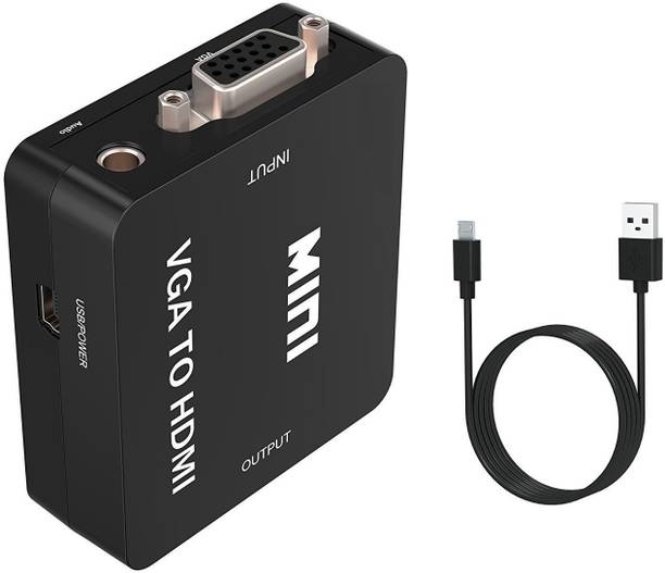 AlexVyan VGA to HD Converter VGA2HDMI Adapter Box Input VGA + 3.5mm Audio Output HD. Gaming Adapter