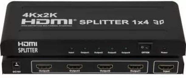 HANUTECH 4 Port (1x4) HDMI Splitter Signal Distributor Support Full HD 3D 1080P 4K x 2K Gaming Adapter