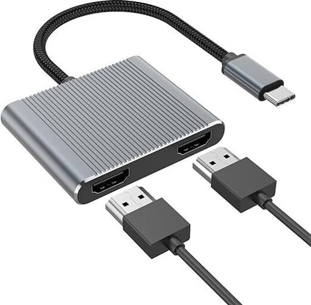 RuhZa Dual Monitors Adapter4K@60Hz Digital Sync Screen Connect Compatible Gaming Adapter