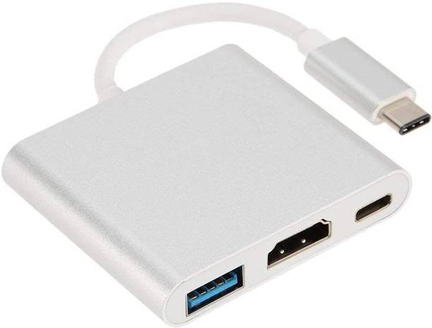 ULTRABYTES ABC Type C to HDMI Adapter (3-in-1), Multiport USB C Hub Gaming Adapter