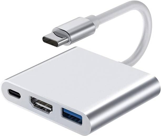 FXD 4K UHD@30Hz | 100W PD Charging | USB 3.0 5Gbps Data Transfer | 3-in-1 USB Type C to HDMI Adapter USB Hub