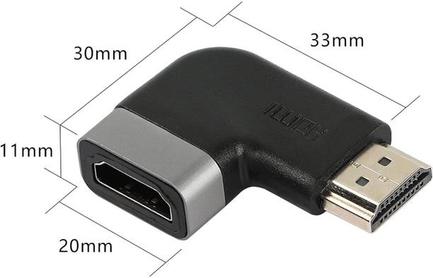 VOOCME Right Angled HDMI Adapter,4K@60Hz 90 Degree HDMI Male to Female Connector Gaming Adapter