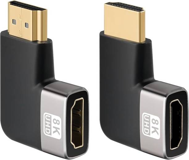 ZENIFY 8K Ultra HD HDMI Connector 90 Degree L Shape Flat Male to Female Converter 1PC Gaming Adapter