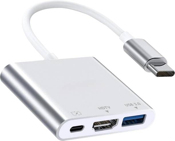 BKC TV-out Cable 3 in 1 Hub Type C USB 3.1 to USB-C 4K HDMI USB 3.0 Gaming Adapter