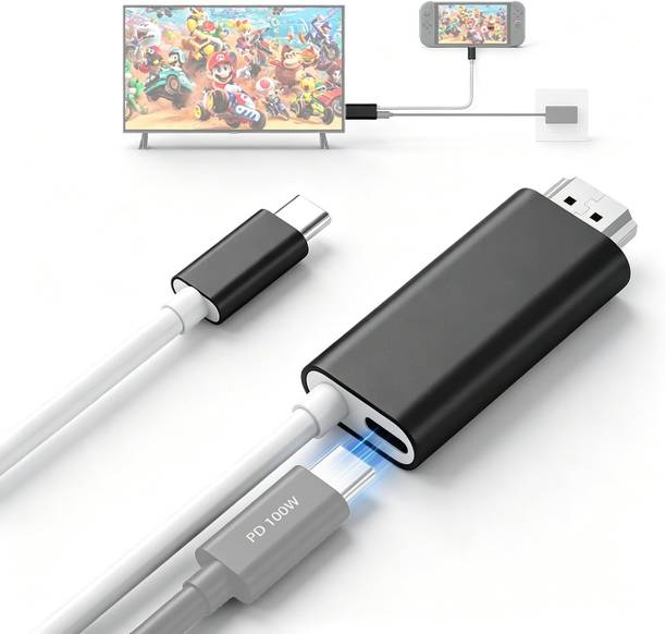 Verilux Type C to HDMI Cable 4K 60Hz with 100W PD Charging Portable Dock Adapter Gaming Adapter