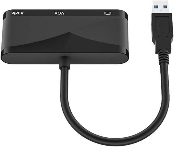 Tobo USB to HDMI VGA 3.5 Audio Splitter Adapter 1 in 3 Out External TD-1170H Gaming Adapter