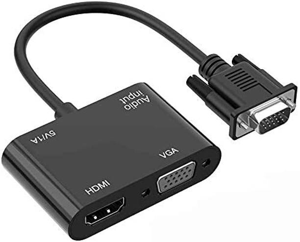 DooBuy VGA Cable 0.2 m VGA to HDMI VGA Adapter, VGA Splitter 1 VGA in HDMI VGA 2 Out, VGA to HDMI VGA Adapter