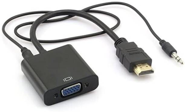 REPTRON Gold-Plated HDMI to VGA Adapter (Male to Female) with Audio Compatible Gaming Adapter