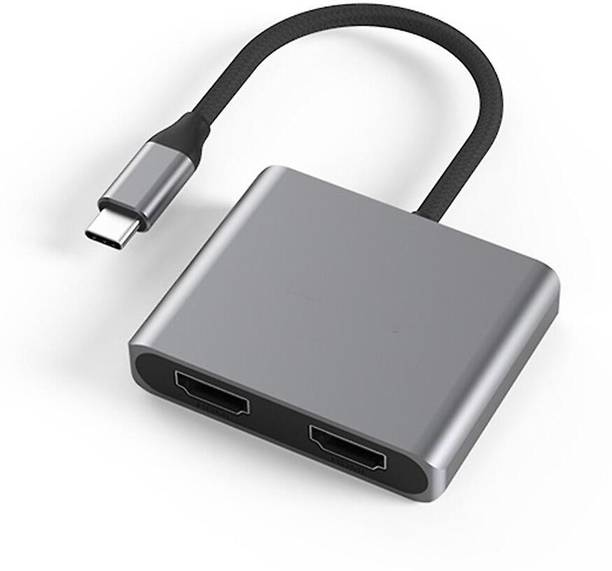 ULTRABYTES USB C to Dual HDMI 4K Adapter, USB Type C (Compatible Thunderbolt 3) Gaming Adapter