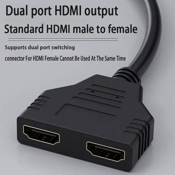BKC HDMI Splitter 1 In 2 Out – Dual Display TV-Out Adapter Cable Gaming Adapter