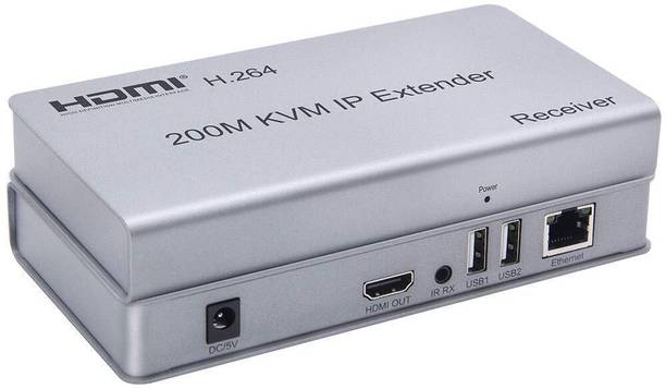 RyzCare HDMI 200M KVM Over Ethernet Extender Cat6/7 Cable with USB for Keyboard Gaming Adapter
