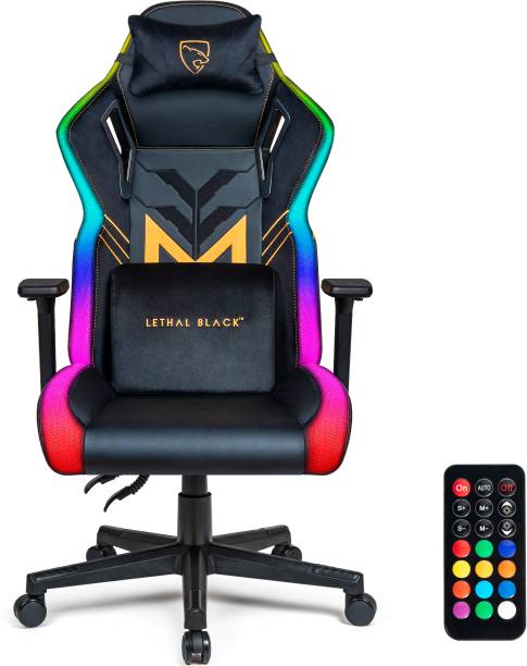 Lethal Black Multi purpose Ergonomic Gaming Chair with RGB ,Velvet Fabric,3D armrest| Gaming Chair