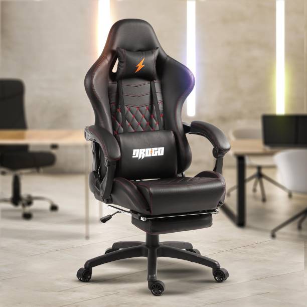 Drogo Multi-Purpose Ergonomic Gaming Chair with Head & Lumbar Pillow, Adjustable seat Gaming Chair