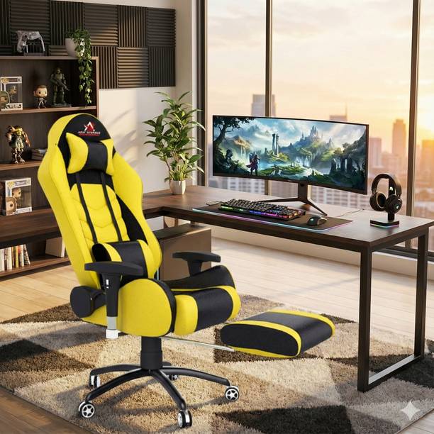 ASE Gaming Gold Series with 180 Degree Reclining And Black Metal Base Gaming Chair