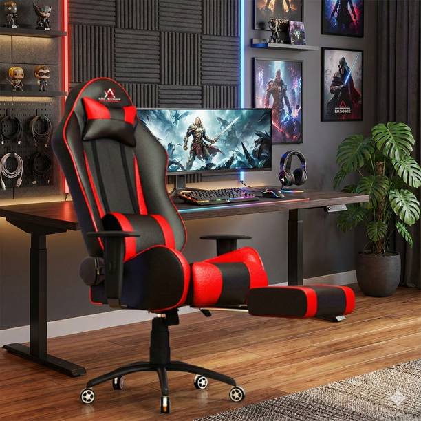 ASE Gaming Gold Series Gaming Chair with 180 Degree Reclining And Black Metal Base Gaming Chair