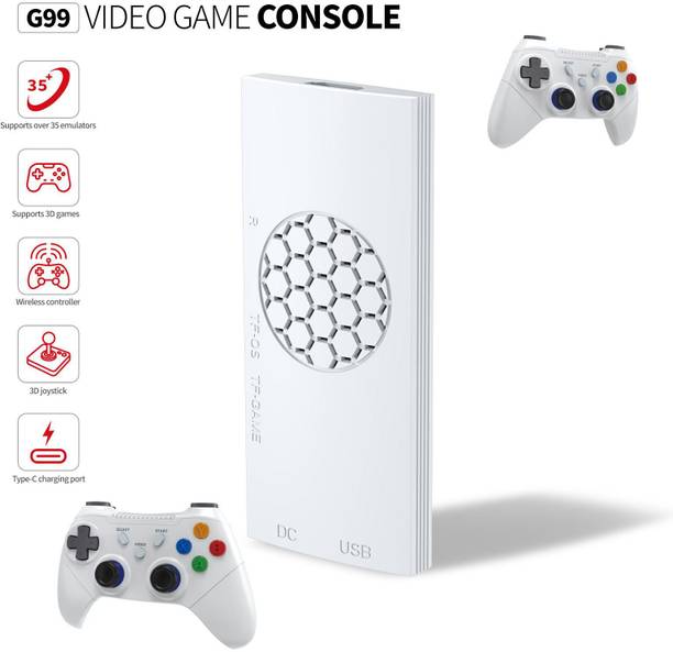 HG WORLD G99 Retro Game Stick Console with 2.4G Dual Wireless Video Game Controllers with Plug & play, Supports 35 simulator, 3D Games & Joystick, 128 GB with 30+ Emulator, Game Box with HDMI Output, Full 4K HD Gaming Console