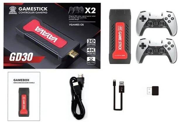 Playtastic GD30 Gamestick Video Game Console - Classic 2D/3D Games 128 GB with 15000+Preinstall video game Mario ,GTA Vice City, Tekken