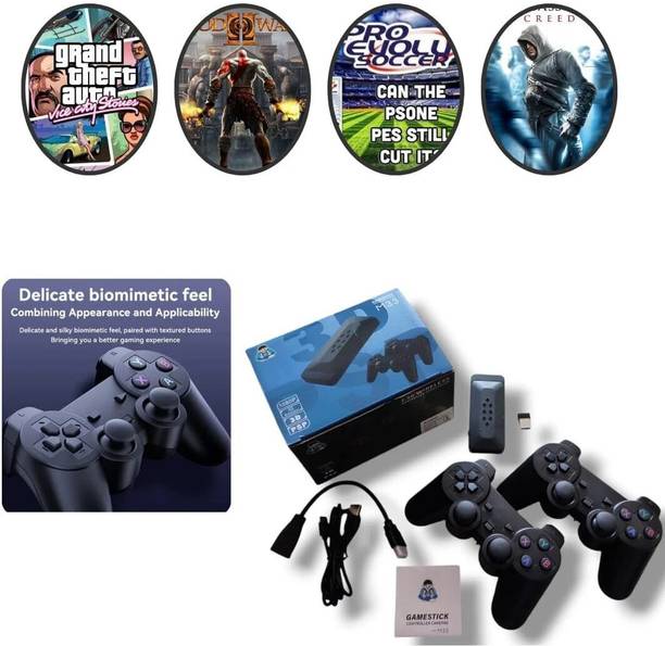 Playtastic M33 Game Stick 30000+ Inbuild Games Retro Classic 3D video game console 64 GB with GTA Vice City, God Of War, Other Retro Games