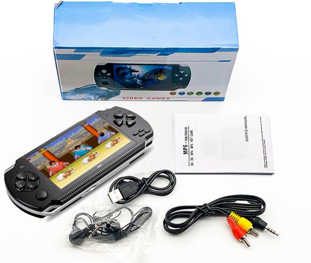 GLOWISH HDSCREEN POCKET GAME PLAYER VINTAGE GAMES INCLUDED 4 GB with 100 GAMES, Tekken 3, Racing, Contra, mario