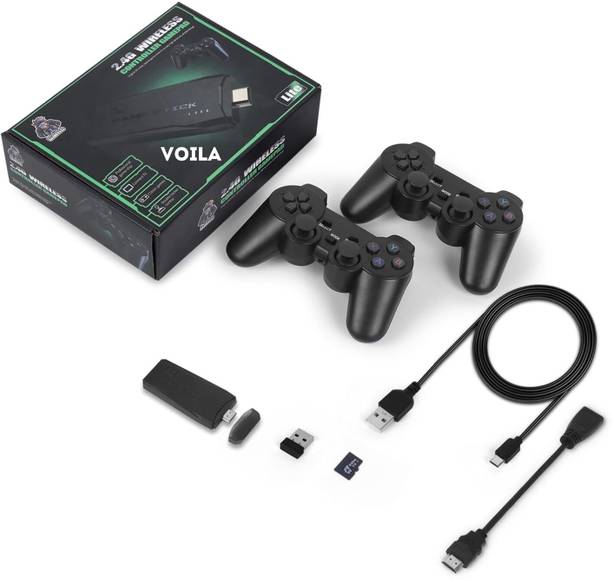 Voila M8 Plug & Play Video Game Console, Dual Game Pad with Built-in Games for TV 64 GB with 10,000+Retro & Old School Preloaded Electronic Games, Portable Linux Game System